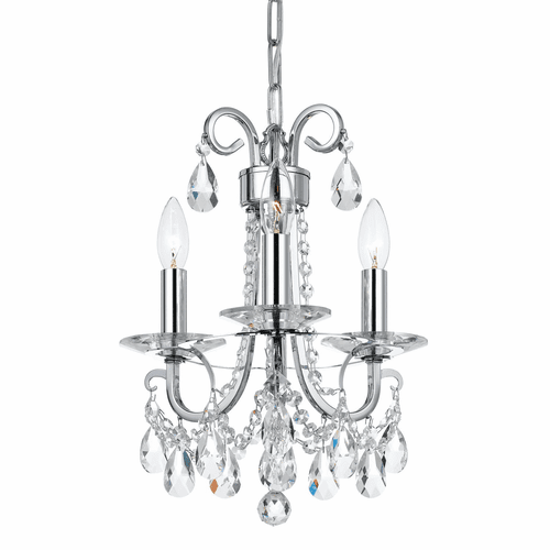 Crystorama Othello 3 Light Clear Crystal Polished Chrome Mini Chandelier - 6823-CH-CL-MWP