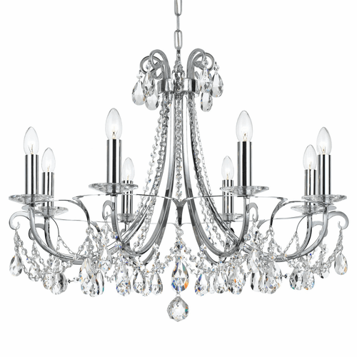 Crystorama Othello 8 Light Clear Spectra Crystal Polished Chrome Chandelier - 6828-CH-CL-SAQ