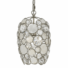 Crystorama Palla 1 Light Antique Silver Mini Chandelier - 523-SA