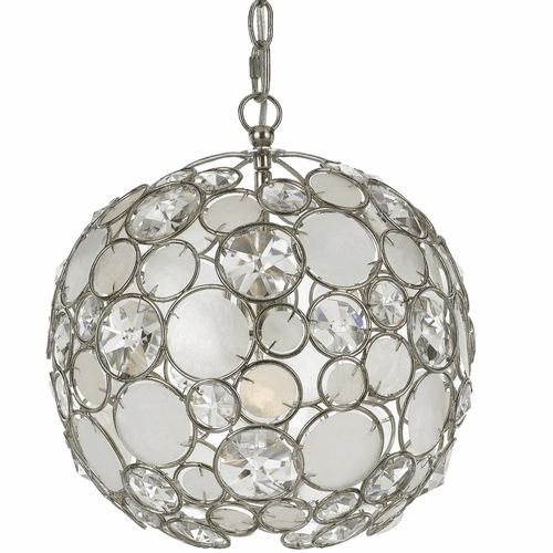 Crystorama Palla 1 Light Antique Silver Sphere Mini Chandelier - 527-SA