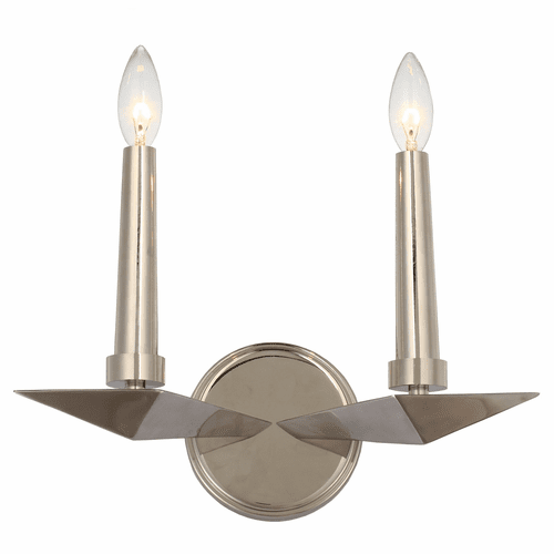 Crystorama Palmer 2 Light Polished Nickel Sconce - 7592-PN