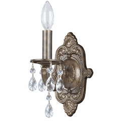 Crystorama Paris Market 1 Light Clear Crystal Bronze Sconce - 5021-VB-CL-MWP