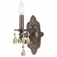 Crystorama Paris Market 1 Light Wall Mount - Venetian Bronze - 5021-VB-GT-MWP