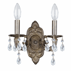 Crystorama Paris Market 2 Light Clear Crystal Bronze Sconce I - 5022-VB-CL-MWP