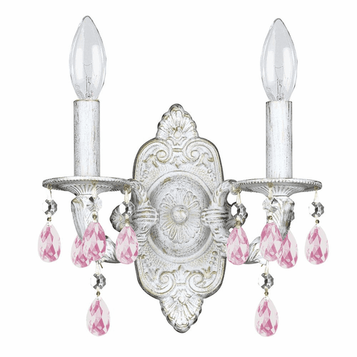 Crystorama Paris Market 2 Light Wall Mount - Antique White - 5022-AW-RO-MWP