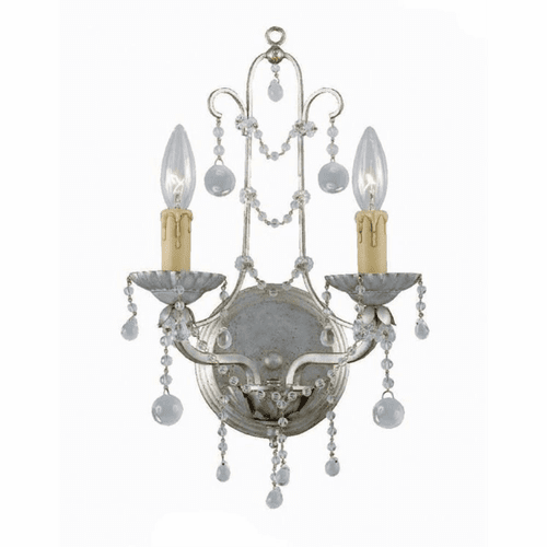 Crystorama Paris Market 2 Light Wall Mount - Silver Leaf - 4612-SL