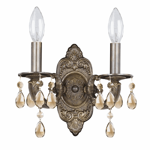 Crystorama Paris Market 2 Light Wall Mount - Venetian Bronze - 5022-VB-GT-S
