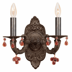 Crystorama Paris Market 2 Light Wall Mount - Venetian Bronze - 5200-VB-AMBER Crystorama Paris Market 2 Light Wall Mount - Venetian Bronze - 5200-VB-AMBER