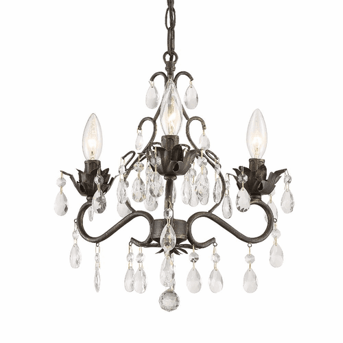 Crystorama Paris Market 3 Light Mini Chandelier - English Bronze - 4534-EB-CL-MWP