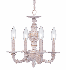 Crystorama Paris Market 4 Light Antique White Mini Chandelier - 5124-AW