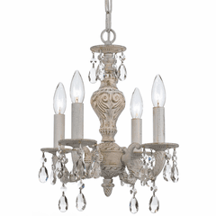 Crystorama Paris Market 4 Light Clear Crystal White Mini Chandelier - 5024-AW-CL-MWP Crystorama Paris Market 4 Light Clear Crystal White Mini Chandelier - 5024-AW-CL-MWP