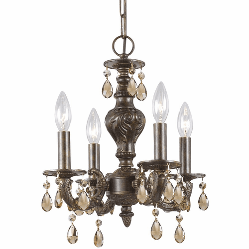 Crystorama Paris Market 4 Light Mini Chandelier - Venetian Bronze - 5024-VB-GT-MWP