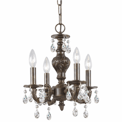 Crystorama Paris Market 4 Light Spectra Crystal Bronze Mini Chandelier - 5024-VB-CL-SAQ Crystorama Paris Market 4 Light Spectra Crystal Bronze Mini Chandelier - 5024-VB-CL-SAQ