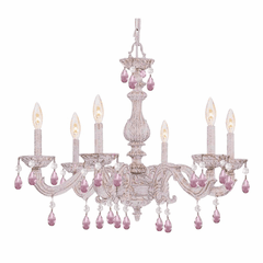 Crystorama Paris Market 6 Light Chandelier - Antique White - 5036-AW-RO-MWP