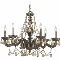 Crystorama Paris Market 6 Light Chandelier - Venetian Bronze - 5026-VB-GT-MWP