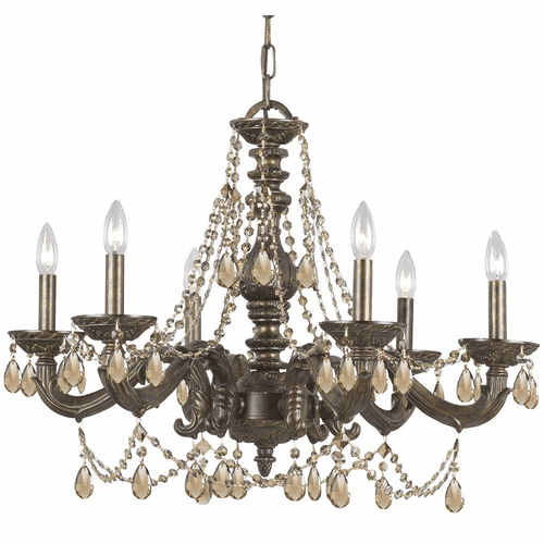 Crystorama Paris Market 6 Light Chandelier - Venetian Bronze - 5026-VB-GT-S