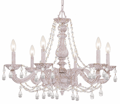 Crystorama Paris Market 6 Light Clear Crystal White Chandelier I - 5026-AW-CL-MWP Crystorama Paris Market 6 Light Clear Crystal White Chandelier I - 5026-AW-CL-MWP