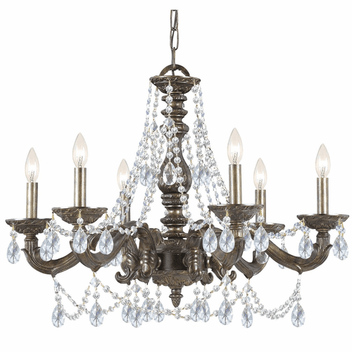 Crystorama Paris Market 6 Light Clear Element Crystal Bronze Chandelier I - 5026-VB-CL-S