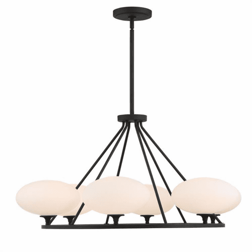 Crystorama Parker 6 Light Chandelier - Black Forged - PKR-B8506-BF
