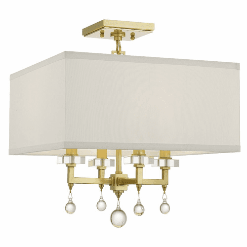 Crystorama Paxton 4 Light Ceiling Mount - Aged Brass - 8105-AG_CEILING
