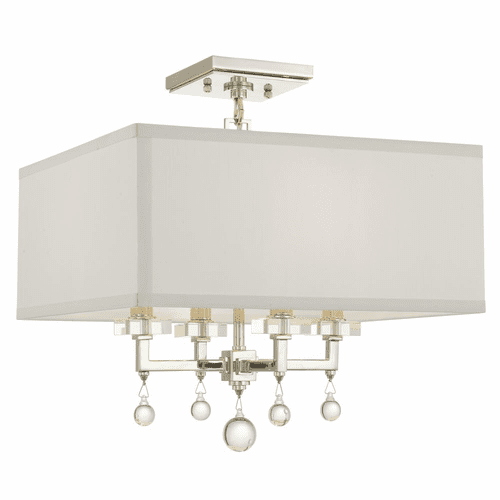 Crystorama Paxton 4 Light Ceiling Mount - Polished Nickel - 8105-PN_CEILING
