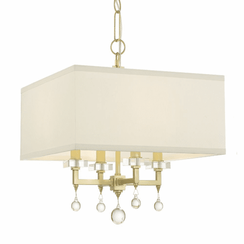 Crystorama Paxton 4 Light Chandelier - Aged Brass - 8105-AG