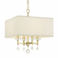 Crystorama Paxton 4 Light Chandelier - Aged Brass - 8105-AG