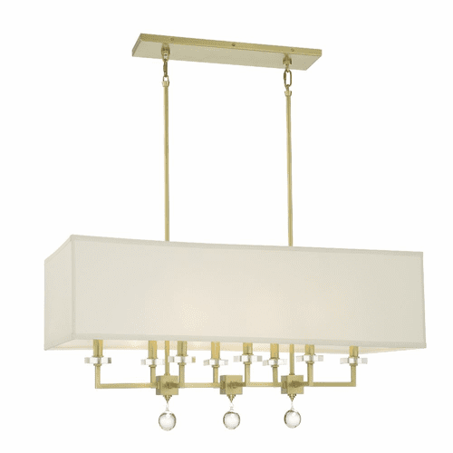 Crystorama Paxton 8 Light Chandelier - Aged Brass - 8109-AG