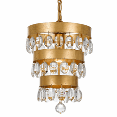 Crystorama Perla 1 Light Antique Gold Mini Chandelier - 6103-GA Crystorama Perla 1 Light Antique Gold Mini Chandelier - 6103-GA