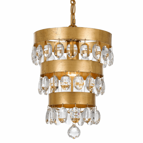 Crystorama Perla 1 Light Antique Gold Mini Chandelier - 6103-GA
