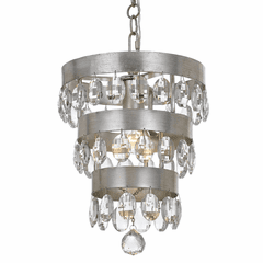 Crystorama Perla 1 Light Antique Silver Mini Chandelier - 6103-SA Crystorama Perla 1 Light Antique Silver Mini Chandelier - 6103-SA