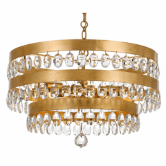 Crystorama Perla 5 Light Antique Gold Chandelier - 6106-GA Crystorama Perla 5 Light Antique Gold Chandelier - 6106-GA