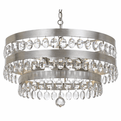 Crystorama Perla 5 Light Antique Silver Chandelier - 6106-SA Crystorama Perla 5 Light Antique Silver Chandelier - 6106-SA