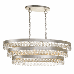 Crystorama Perla 6 Light Chandelier - Antique Silver - 6107-SA