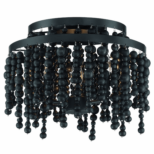 Crystorama Poppy 3 Light Ceiling Mount - Matte Black - POP-A5073-MK