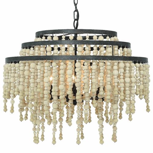 Crystorama Poppy 6 Light Chandelier - Forged Bronze - POP-A5076-FB