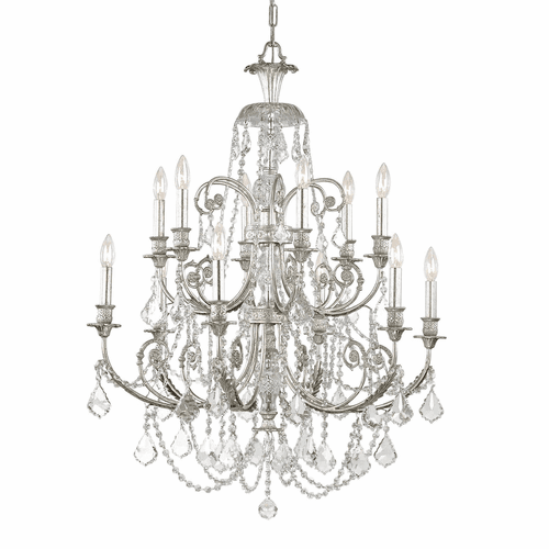 Crystorama Regis 12 Light Swarovski Strass Crystal Silver Chandelier - 5119-OS-CL-S