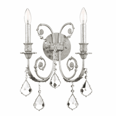 Crystorama Regis 2 Light Clear Crystal Silver Sconce - 5112-OS-CL-MWP