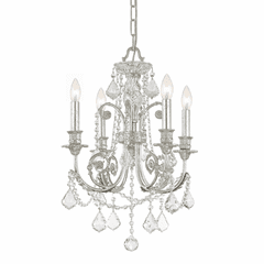 Crystorama Regis 4 Lt Clear Swarovski Strass Crystal Silver Mini Chandelier - 5114-OS-CL-S
