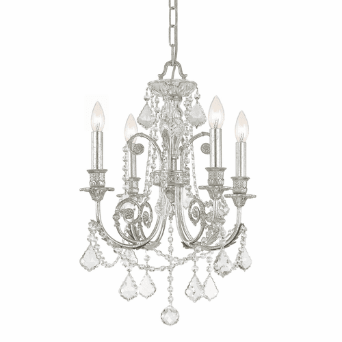 Crystorama Regis 4 Lt Clear Swarovski Strass Crystal Silver Mini Chandelier - 5114-OS-CL-S