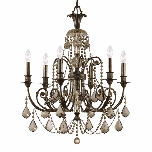 Crystorama Regis 6 Light Chandelier - English Bronze - 5116-EB-GT-MWP