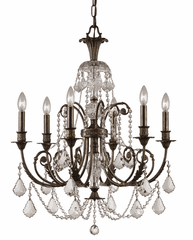 Crystorama Regis 6 Light Clear Crystal Bronze Chandelier - 5116-EB-CL-MWP