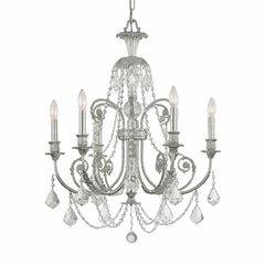 Crystorama Regis 6 Light Clear Crystal Silver Chandelier I - 5116-OS-CL-MWP