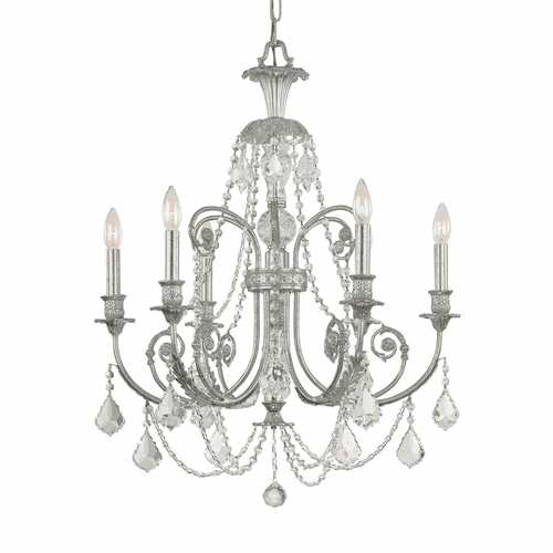 Crystorama Regis 6 Light Clear Crystal Silver Chandelier I - 5116-OS-CL-MWP