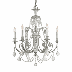 Crystorama Regis 6 Lt Clear Swarovski Spectra Crystal Silver Chandelier I - 5116-OS-CL-SAQ