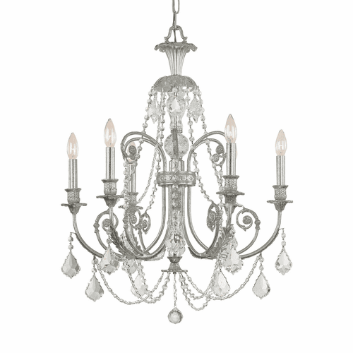 Crystorama Regis 6 Lt Clear Swarovski Spectra Crystal Silver Chandelier I - 5116-OS-CL-SAQ