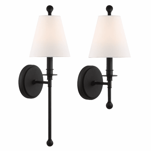 Crystorama Riverdale 1 Light Wall Mount - Black Forged - RIV-382-BF