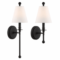 Crystorama Riverdale 1 Light Wall Mount - Black Forged - RIV-382-BF