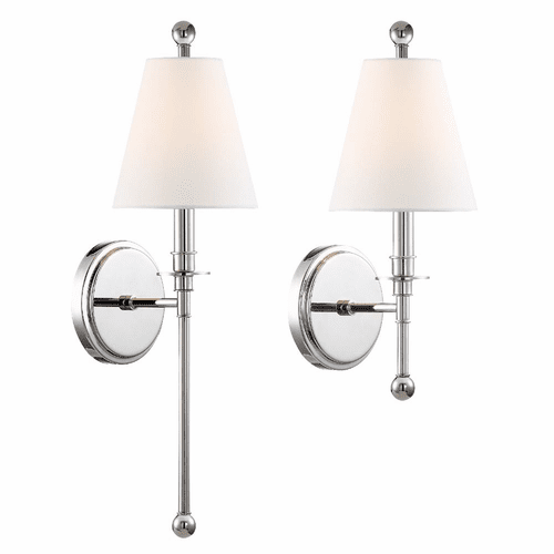Crystorama Riverdale 1 Light Wall Mount - Polished Nickel - RIV-382-PN
