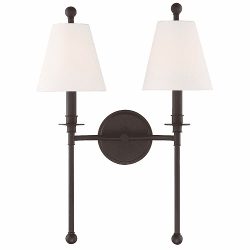 Crystorama Riverdale 2 Light Wall Mount - Dark Bronze - RIV-383-DB